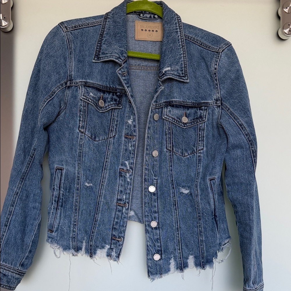 Blank NYC Blue Distressed Jean Jacket
